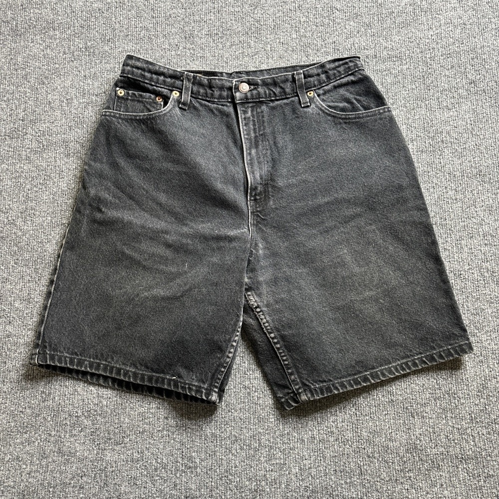 Vintage Levis XX 550 Shorts Women's 14 Black Denim Jorts Rare Made In USA 90s